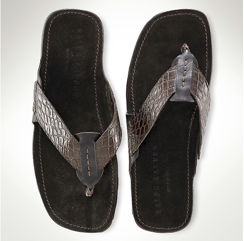 Ralph Lauren Hendrie Crocodile Flip-Flop