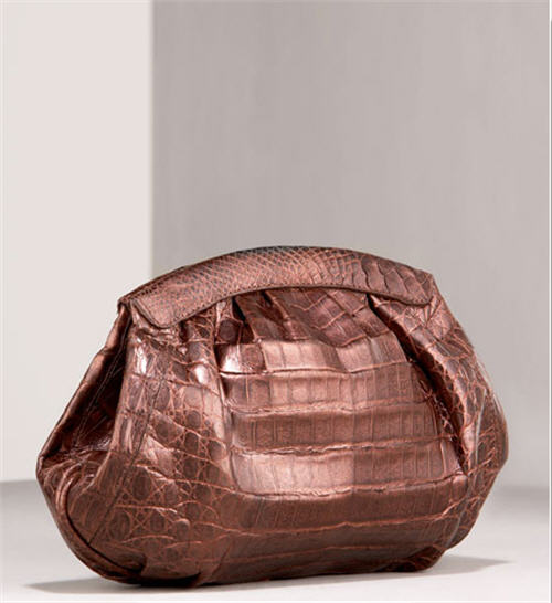 Nancy Gonzalez Copper Crocodile Clutch