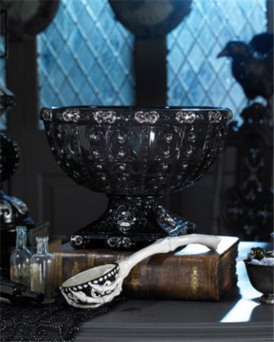 Halloween Punch Bowl and Skeleton Ladle