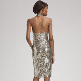 Donna Karan Low Back Sequin Dress