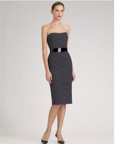 Michael Kors Belted Strapless Dress