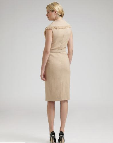 Dior Fringed-Collar Hopsack Dress