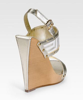 Versace Stacked Wedge Logo Sandals 2