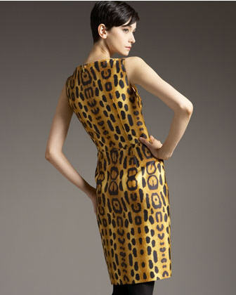 Oscar de la Renta Leopard Sheath Dress 2