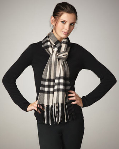 burberry cashmere giant check scarf