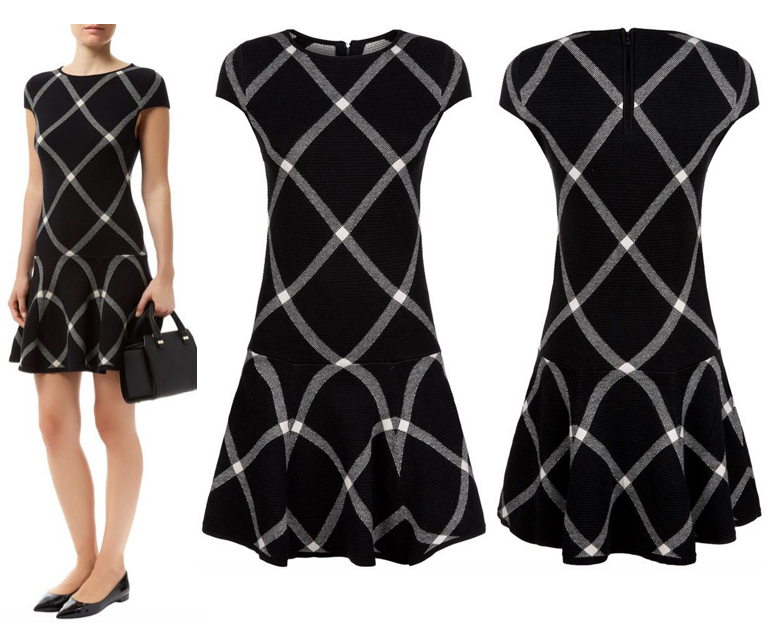 Alice + Olivia Diagonal Plaid Drop Waist Dress