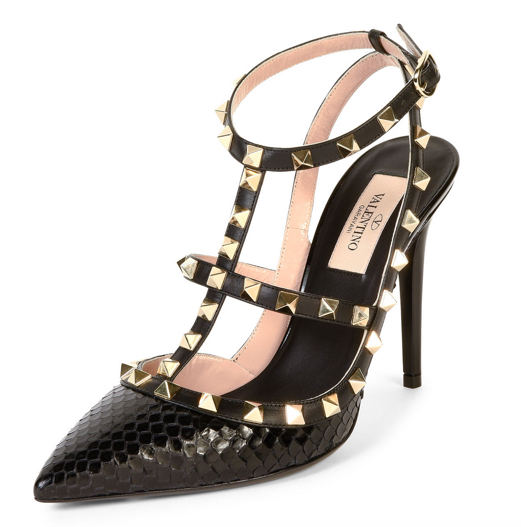 Valentino Rockstud Ayers Snakeskin Sandal 2