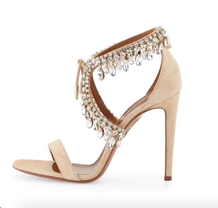 Aquazzura Milla Jeweled Suede Sandal 2