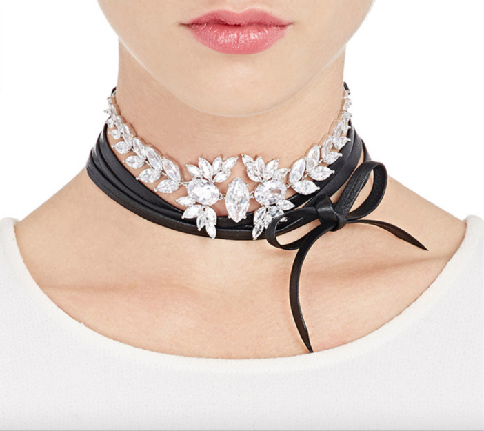 FALLON Monarch Leather Wrap Choker