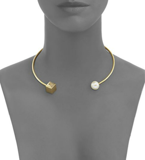 Tomtom Modern Modular Freshwater Pearl-Tipped Open Collar Necklace 2