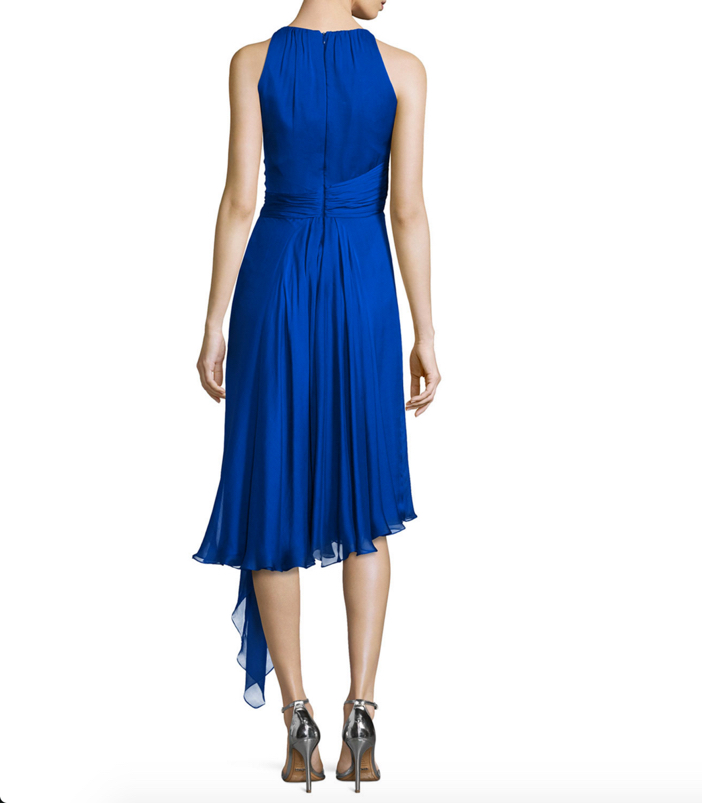 Carmen Marc Valvo Sleeveless Asymmetric Cocktail Dress 2