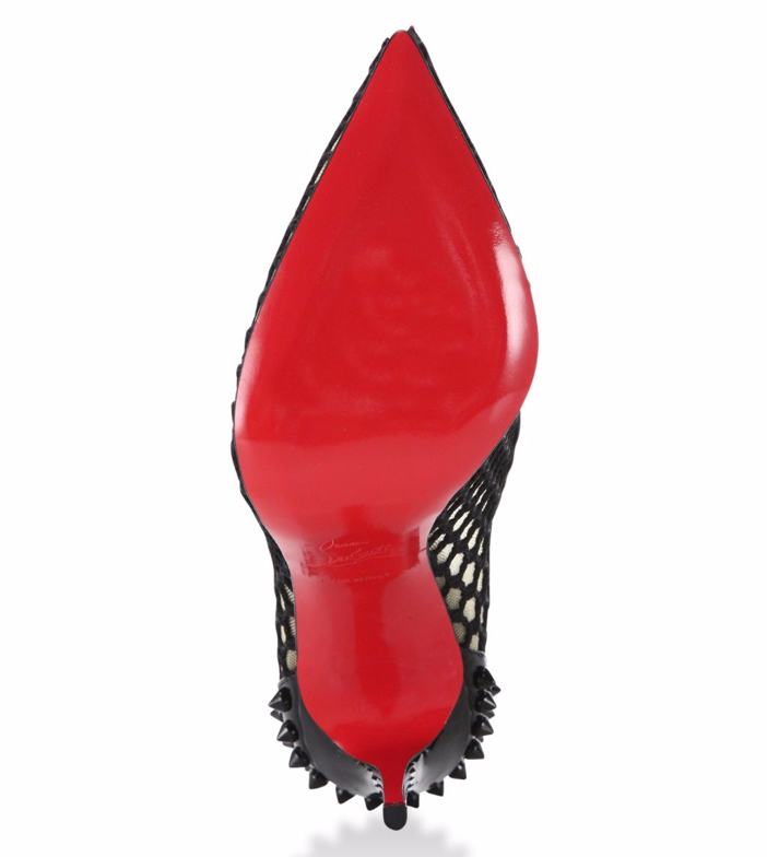 Christian Louboutin Guni Patent-Trim Spiked Mesh Pumps 4