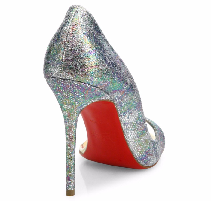 Christian Louboutin Toboggan Glitter Half D'Orsay Pumps 2