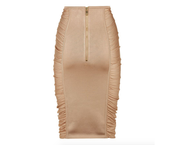 Balmain Ruched Lace-Up Pencil Skirt 2