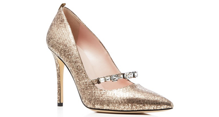 SJP by Sarah Jessica Parker Attire Metallic Snake-Embossed Pointed Toe High Heel Pumps