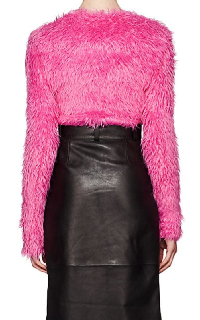 BALENCIAGA Faux-Fur Long-Sleeve Top - Exotic Excess