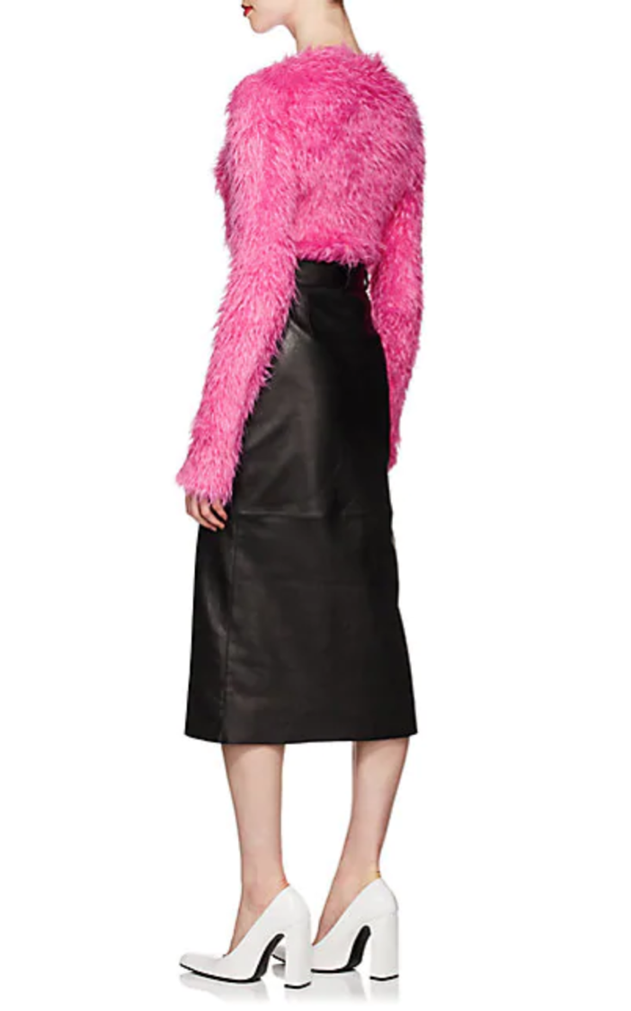 BALENCIAGA Faux-Fur Long-Sleeve Top - Exotic Excess