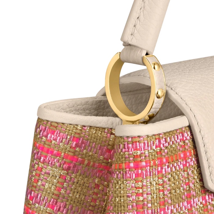 Capucines tweed handbag Louis Vuitton Beige in Tweed - 37992739