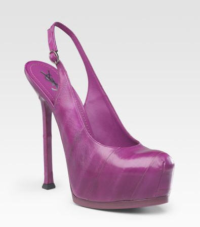 Shoe of the Day: Yves Saint Laurent Tribtoo Eelskin Slingbacks - Exotic ...