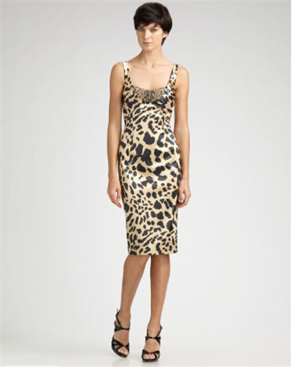 David Meister Beaded Leopard-Print Dress - Exotic Excess