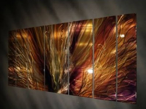 7 Panel Metal Wall Sculpture by artist Ash Carl - Exotic Excess