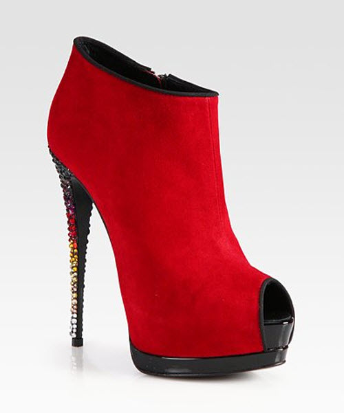 Shoe of the Day: Giuseppe Zanotti Suede and Crystal-Coated Heel ...