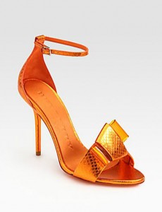 Shoe of the Day: Burberry Prorsum Berkeley Snakeskin Bow Sandals ...