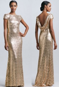 Badgley Mischka Sequined Cowl-Back Gown - Exotic Excess