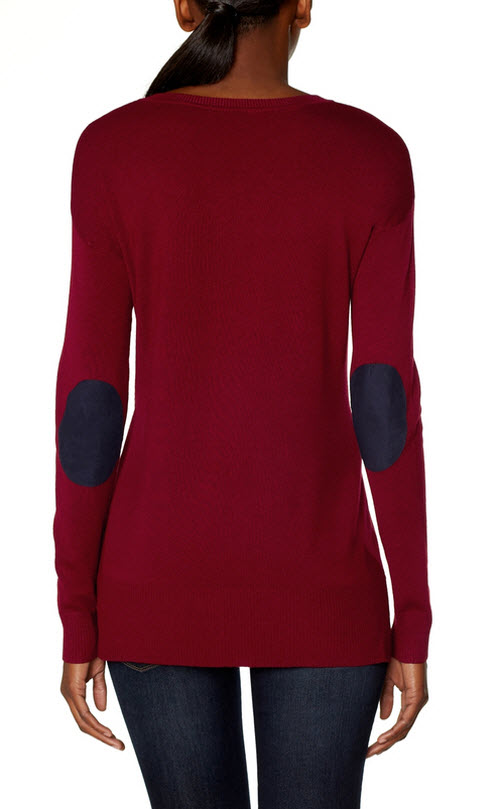 Elbow Patch V-Neck Sweater - Exotic Excess