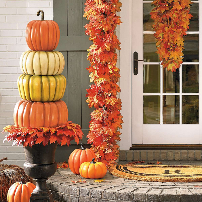 Create A Beautiful Fall Display with a Stacked Pumpkin Topiary - Exotic ...