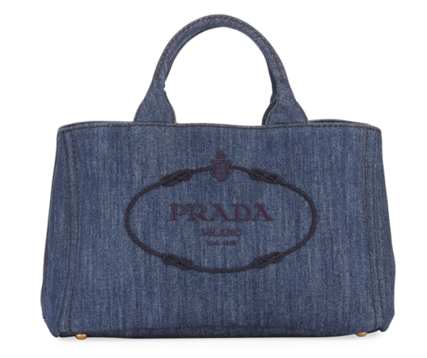 denim prada tote