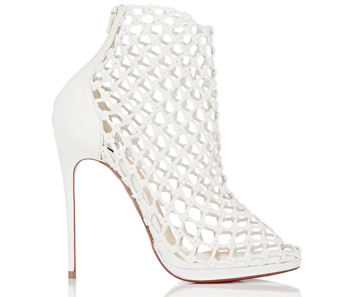 Shoe of the Day: Christian Louboutin Porligat Woven Leather Ankle Boots ...