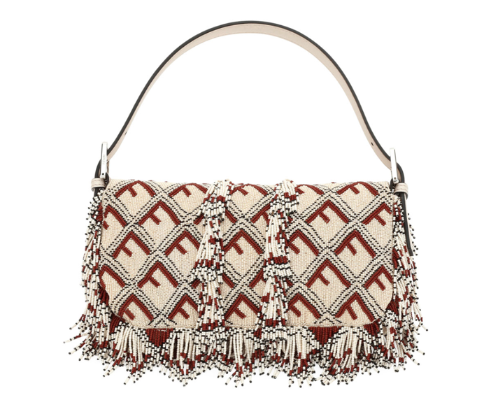 Fendi Baguette FF Beaded Shoulder Bag - Exotic Excess